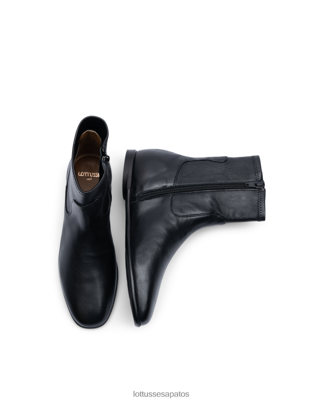 Lottusse mulheres botins macios de cordeiro goya 8TX8R4411 calçados preto