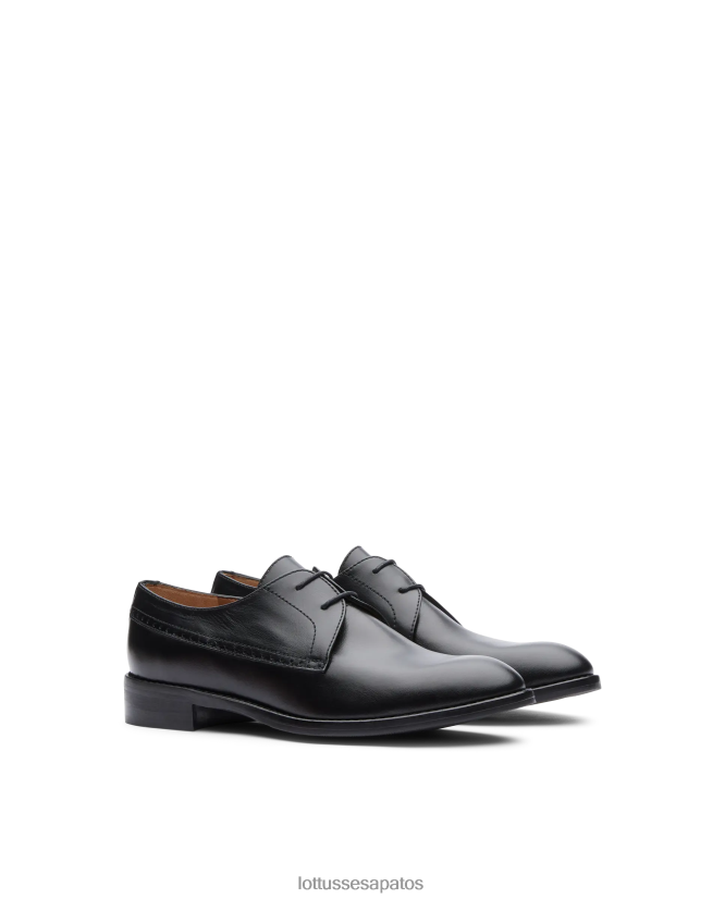 Lottusse mulheres Claire Plain Bezerro Derby 8TX8R4396 calçados preto