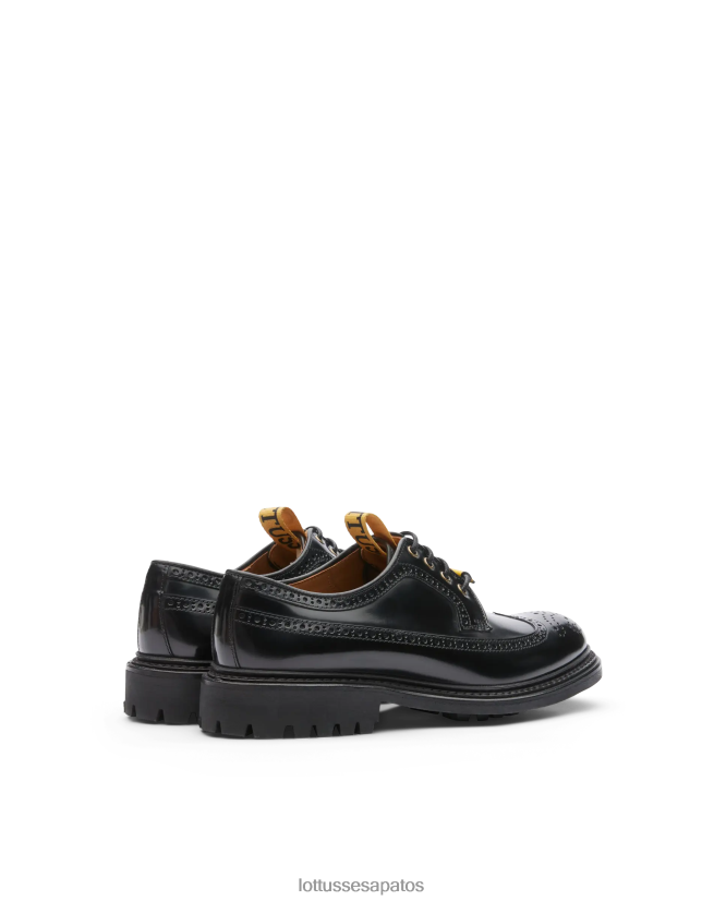 Lottusse mulheres aglutinante polido cítrico bezerro derby 8TX8R4204 calçados preto