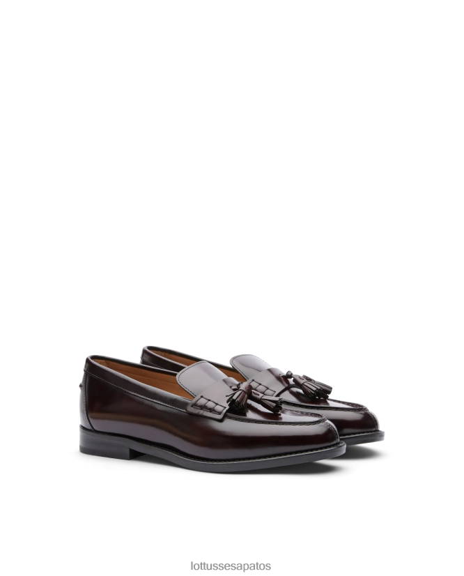Lottusse mulheres Mocassins de bezerro com fichário polido Chris 8TX8R4394 calçados marrom