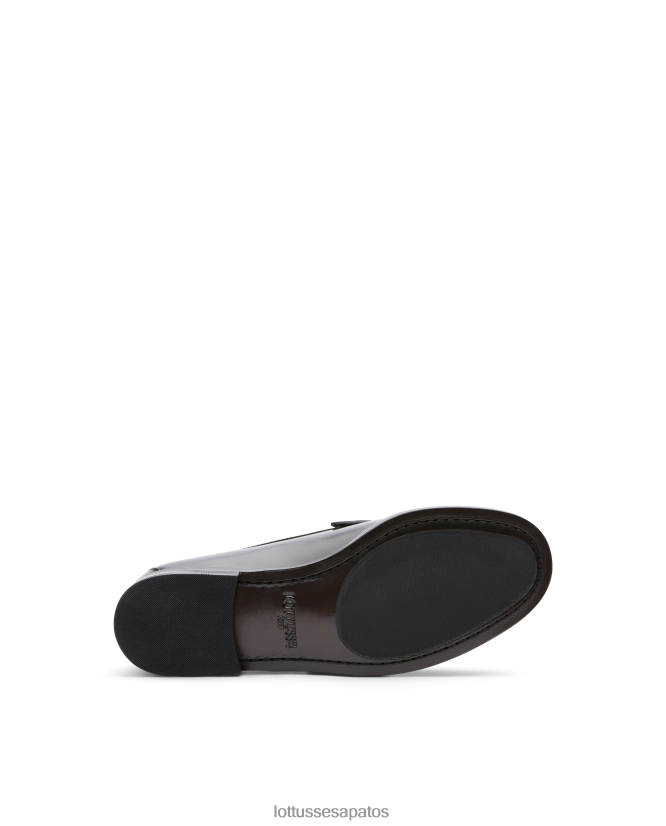 Lottusse mulheres Mocassins de bezerro com fichário polido Chris 8TX8R4394 calçados marrom