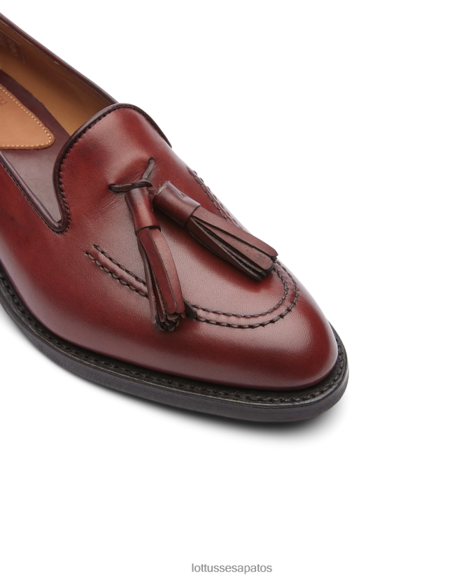Lottusse mulheres mocassins de bezerro cambridge crust anilina em relevo 8TX8R4205 calçados marrom