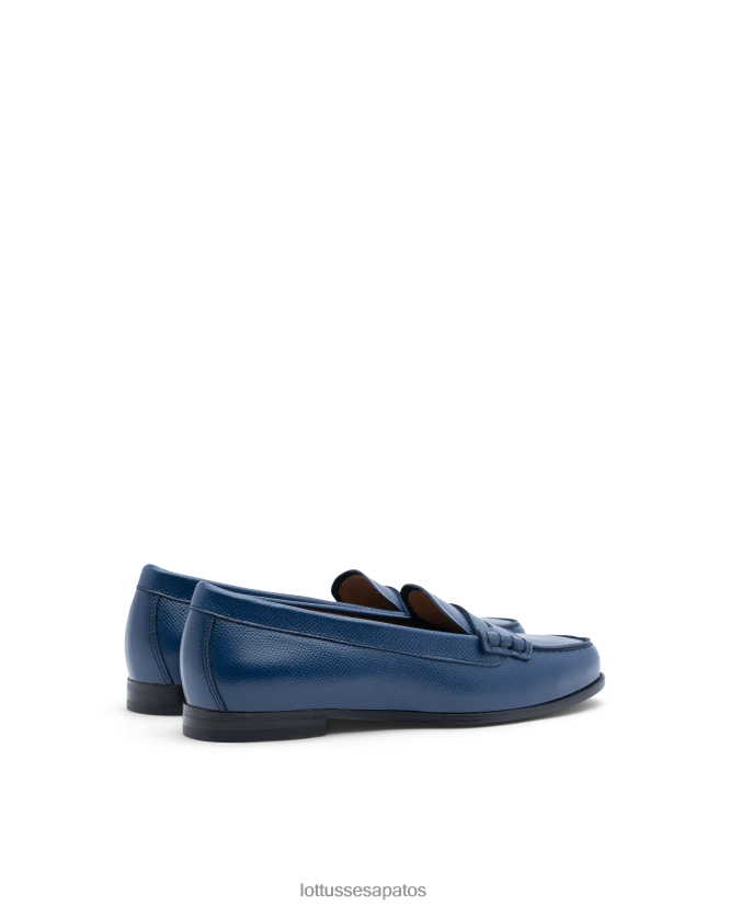 Lottusse mulheres mocassins de bezerro liberty safian stamp 8TX8R4240 calçados azul marinho