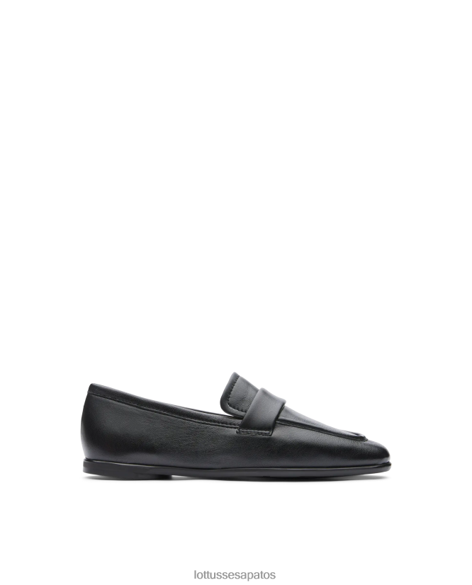 Lottusse mulheres mocassins macios de cordeiro goya 8TX8R4409 calçados preto