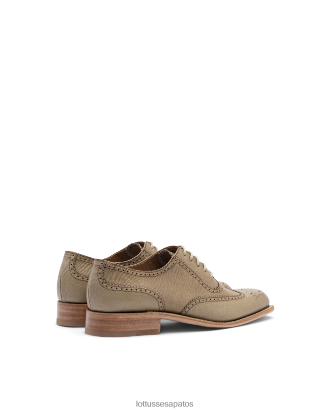 Lottusse mulheres cambridge bezerro tejus relevo oxford 8TX8R4211 calçados verde oliva