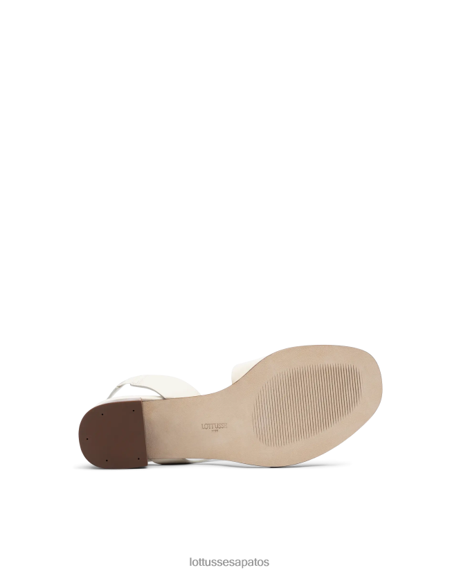 Lottusse mulheres sandálias de bezerro de grão liso nylo 8TX8R4257 calçados off white