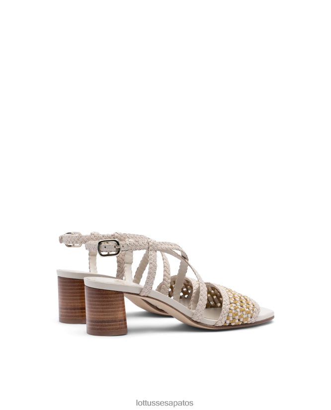 Lottusse mulheres sandálias de couro de malha de cordeiro de verão 8TX8R4315 calçados multicolorido