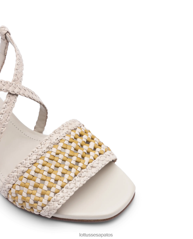 Lottusse mulheres sandálias de couro de malha de cordeiro de verão 8TX8R4315 calçados multicolorido
