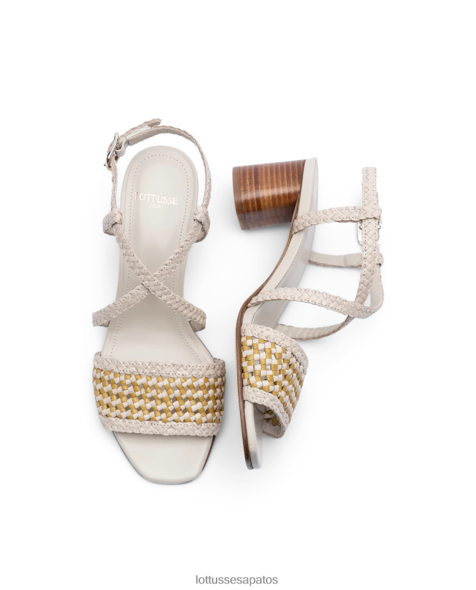 Lottusse mulheres sandálias de couro de malha de cordeiro de verão 8TX8R4315 calçados multicolorido