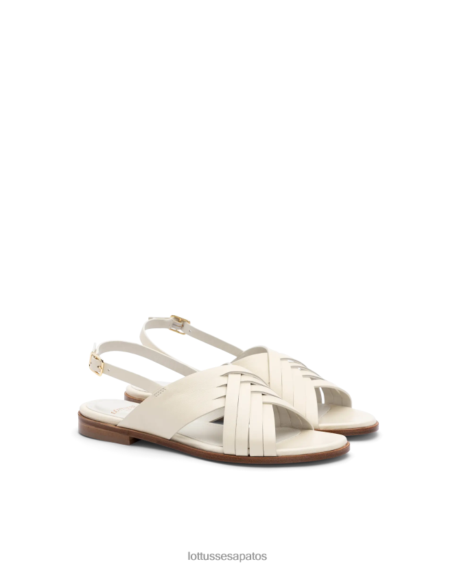 Lottusse mulheres sandálias macias de cordeiro nylo 8TX8R4256 calçados off white