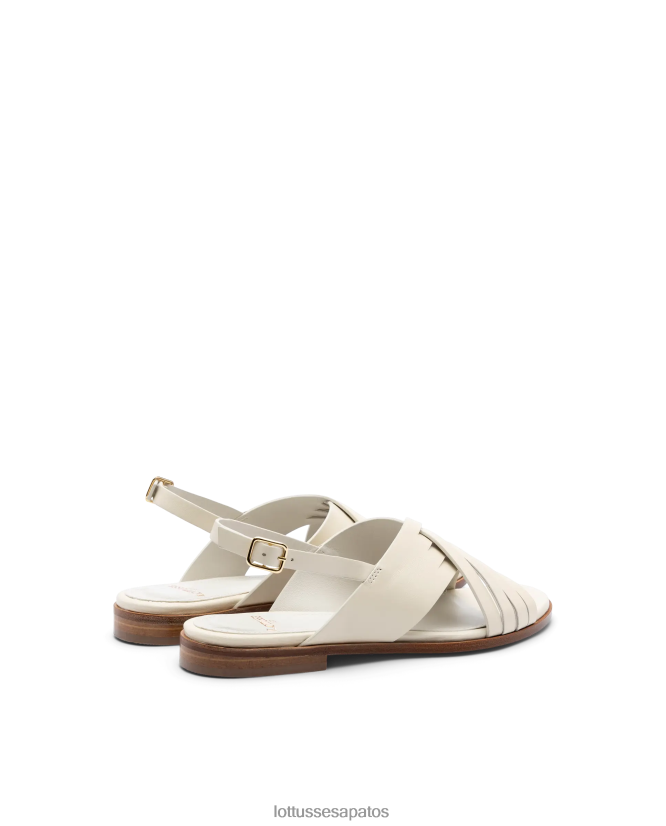 Lottusse mulheres sandálias macias de cordeiro nylo 8TX8R4256 calçados off white