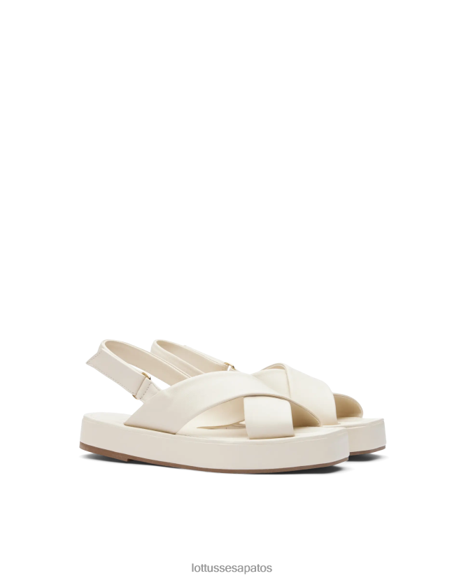Lottusse mulheres sandalias macias de cordeiro steffy 8TX8R4261 calçados off white