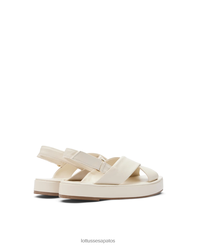 Lottusse mulheres sandalias macias de cordeiro steffy 8TX8R4261 calçados off white