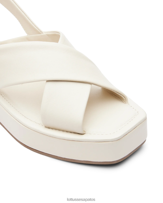 Lottusse mulheres sandalias macias de cordeiro steffy 8TX8R4261 calçados off white