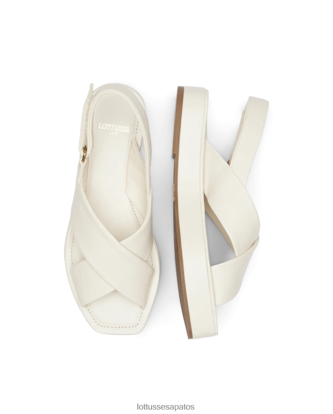 Lottusse mulheres sandalias macias de cordeiro steffy 8TX8R4261 calçados off white