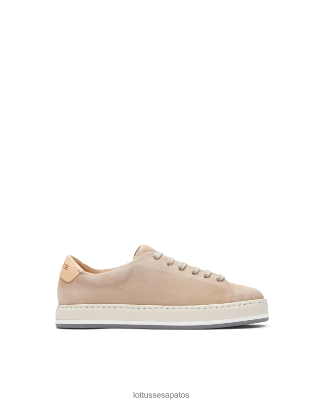 Lottusse mulheres tênis de camurça de cabra libby 8TX8R4306 calçados marrom