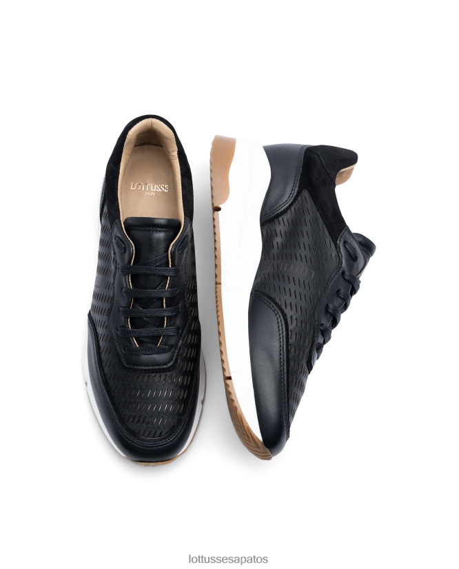 Lottusse mulheres tênis diana soft bezerro 8TX8R4208 calçados preto