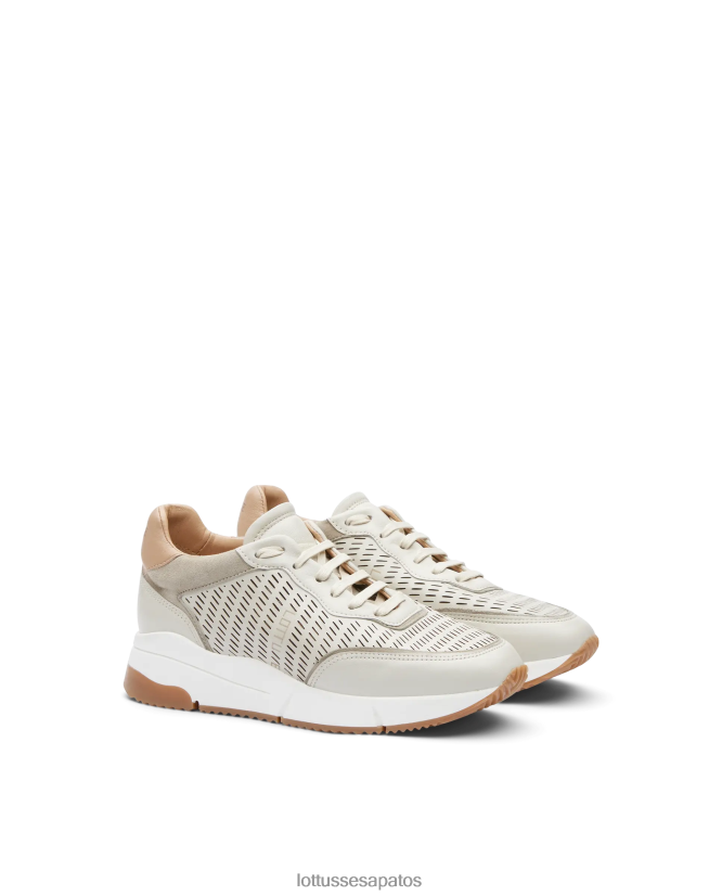 Lottusse mulheres tênis diana soft bezerro 8TX8R4304 calçados off white