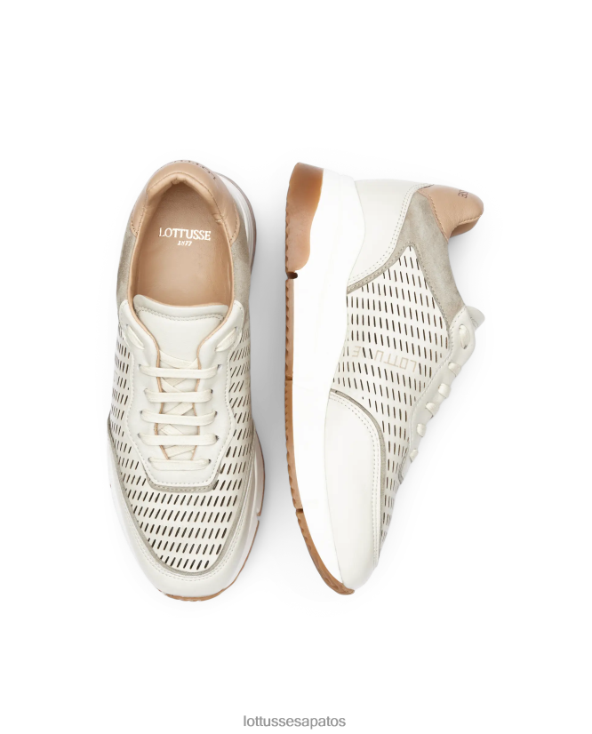 Lottusse mulheres tênis diana soft bezerro 8TX8R4304 calçados off white