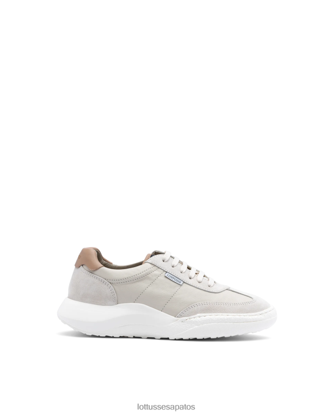 Lottusse mulheres tênis trotter camurça bezerro 8TX8R4416 calçados branco