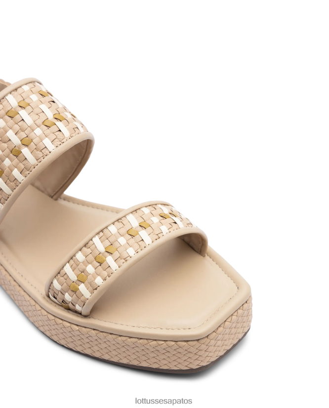 Lottusse mulheres sandálias de cabra trançadas especiais 8TX8R4321 calçados off white